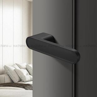 现代简约门锁室内卧室静音磁吸生态门把手隐藏钥匙家用通用房门锁