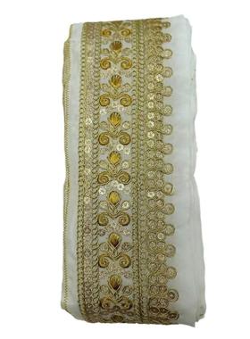 脑民族风金服装花边辅料电刺绣花边S182#股线珠片边花厂家