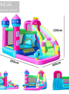 MF家用充气喷水城堡A儿滑童乐园充气滑梯喷水83002梯充气跳床家用