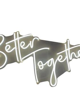 厂家发直销生快乐光字牌SBB居家装虹饰结婚灯户外防水装饰日霓灯