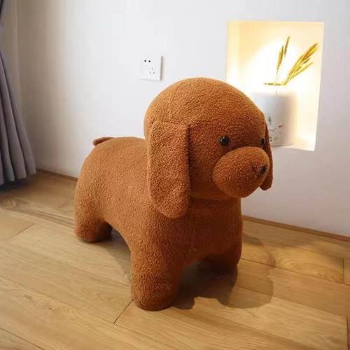 71161加厚日卧室凳子儿童大人休闲凳小绒狗仔毛卡通换鞋生礼凳椅