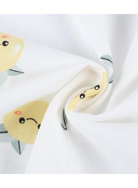 现童货夏130g卡通印花全棉汗针织料单布面睡衣睡裙BOL棉布面婴面