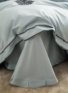 高档法式高轻奢风绣花季四件套支长绒棉柔软纯棉可XBZ-MBS裸睡四