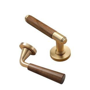 美式桃门锁胡木室内卧室门锁房间门木门把手家复用古磁吸静音门锁