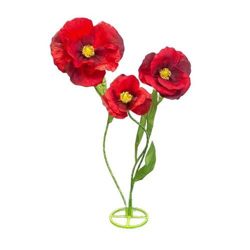 大号自动开合花虞美人大型仿真花超大美陈布置婚庆婚礼装饰摆件