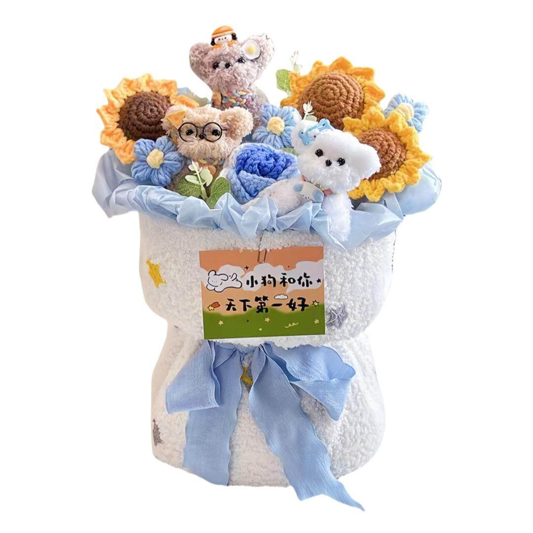 新可爱小狗卡工通SP1162花女束手向日葵玩偶花束52款0情人节送朋,家居饰品,餐桌花艺,淘宝优惠券,粉丝福利购,淘宝优惠卷