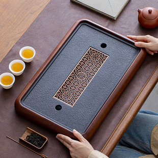 2024新款家用茶盘石板干泡盘实木茶托盘茶台沥水茶具小型功夫茶海