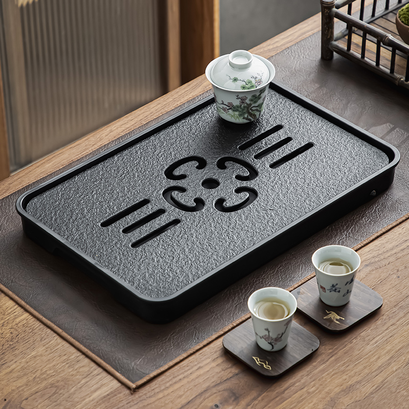 仿乌金石茶盘功夫茶具小茶台茶托盘排水式干泡台简约蓄水式储水盘