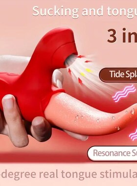 Sucking Rose Vibrator with Tongue Licking for Women