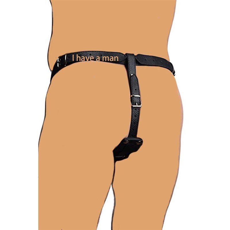 Strap-on Butt Plug And Dildo Harness. Strapon Leather