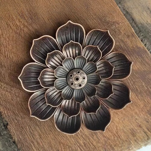 莲花香插仿古铜禅意线香香座