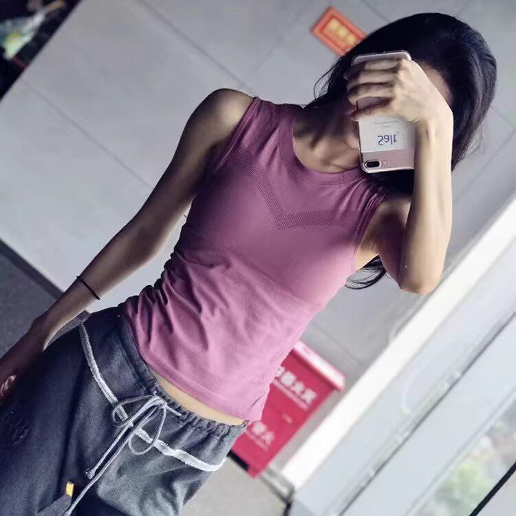 日本代购女无袖速干弹力健身背心