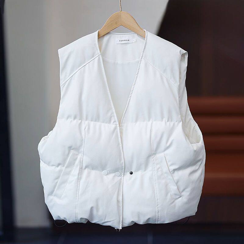 速发大码袖版减龄白色马甲背心秋肩新款小个子无韩坎冬马夹外套