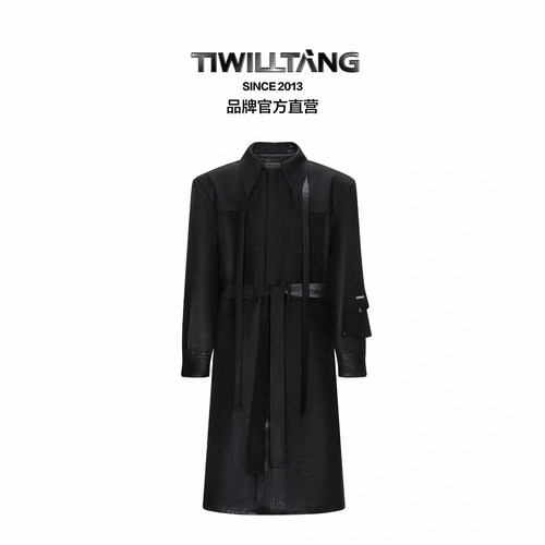 启世录TIWILLTANG“静飙风幕”都会逸纲慵懒架构解构之弛雾霭风衣