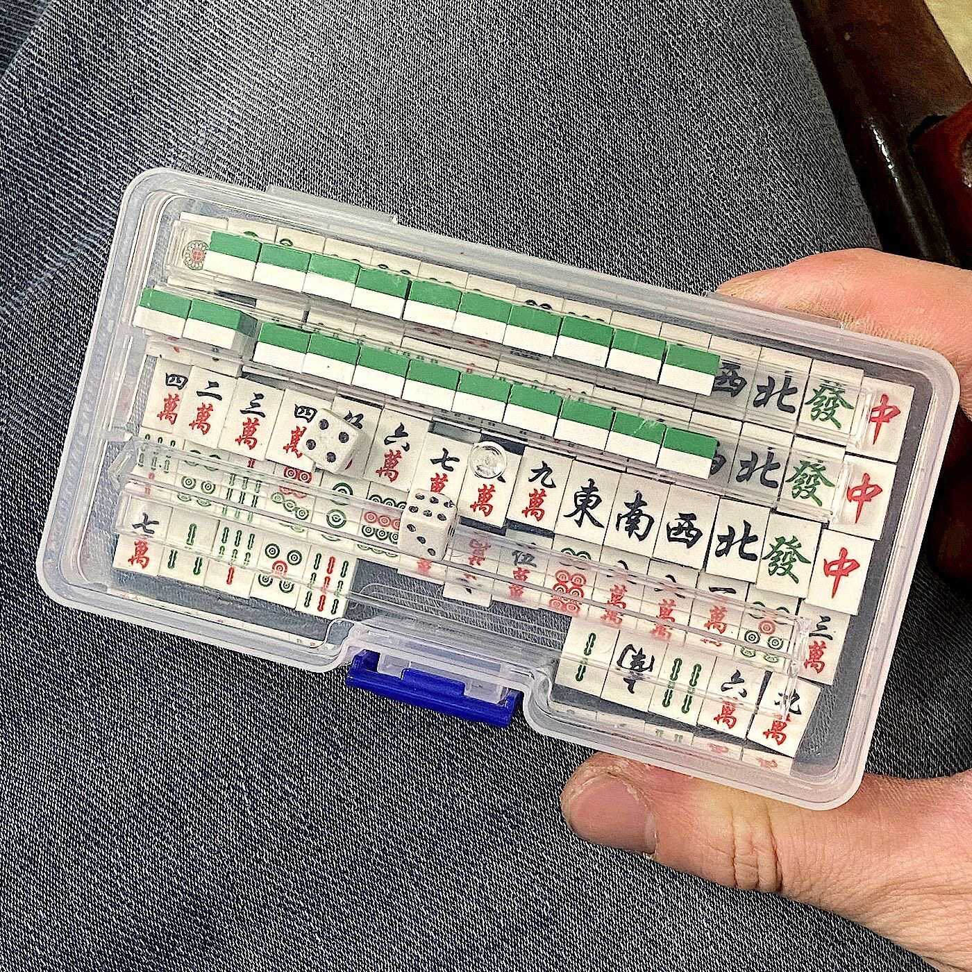 迷你积木小麻将兼容乐高微颗粒便携式户外旅行手搓麻将牌全套玩具