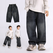 拼接弯刀牛仔裤 NZK25336 儿童秋季 新款 婷二严选 顾奈