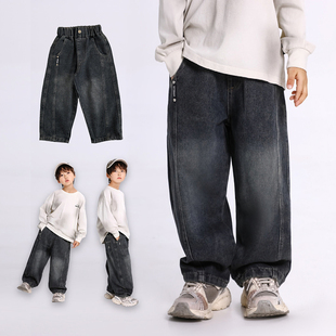 大小妹专享 拼接弯刀牛仔裤 顾奈 新款 NZK25336 儿童秋季