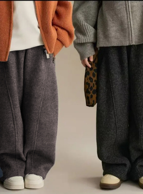 【顾奈母婴严选】儿童冬季仿毛呢加绒弯刀裤KZ25661