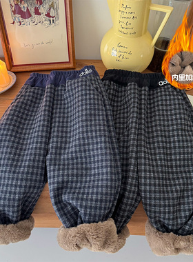 【顾奈母婴严选】超厚仿兔毛绒一条过冬休闲裤KZ25662