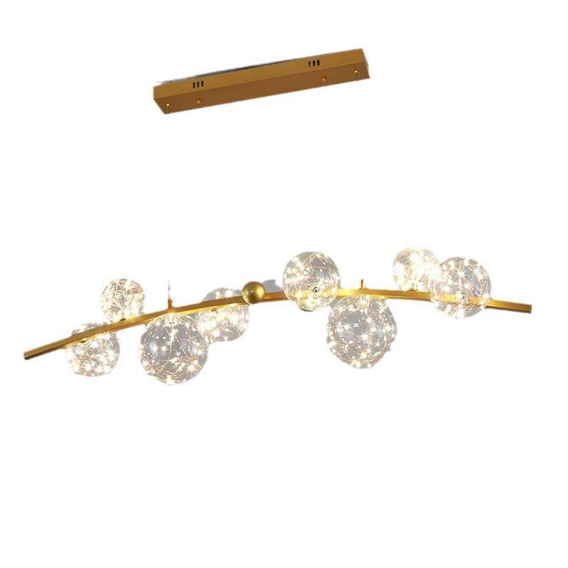 餐厅吊灯现代简约北欧灯餐桌吧台灯具轻奢满天星长条灯餐厅灯021L,家装灯饰光源,智能吊灯,淘宝优惠券,粉丝福利购,淘宝优惠卷