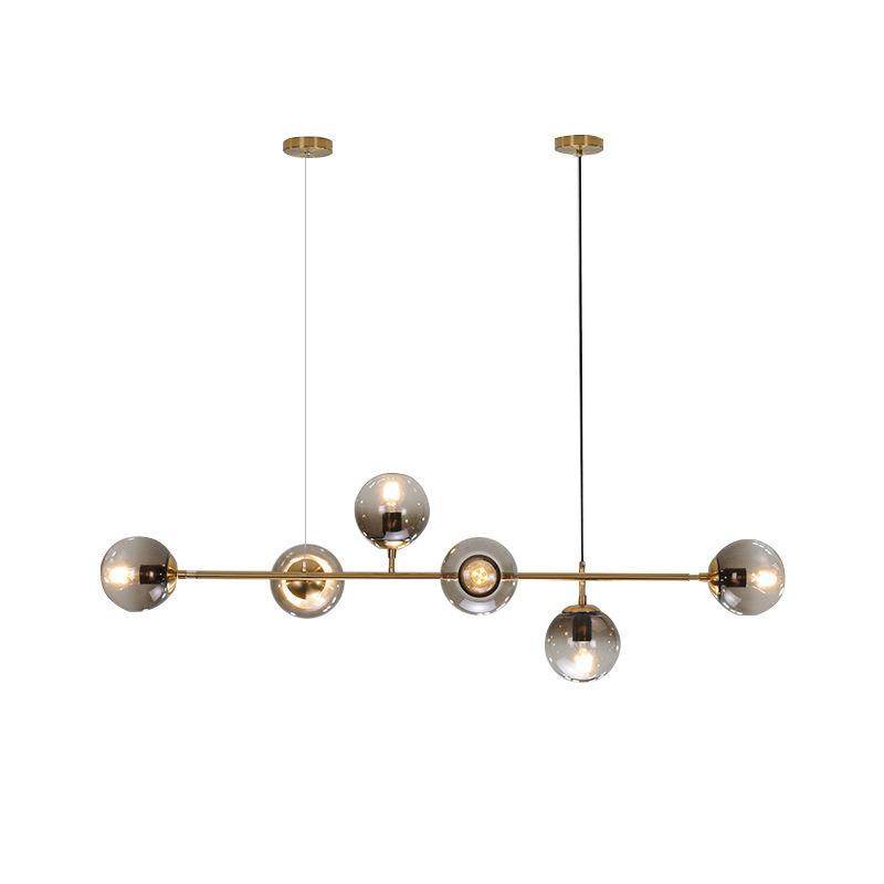 北欧设计师餐厅长形灯个性美式简约餐厅复古铁艺网红玻璃圆球吊灯,家装灯饰光源,智能吊灯,淘宝优惠券,粉丝福利购,淘宝优惠卷