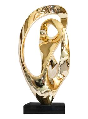 现代样板间轻奢落地雕塑装饰酒店大厅电镀摆件会所客厅软装艺术品