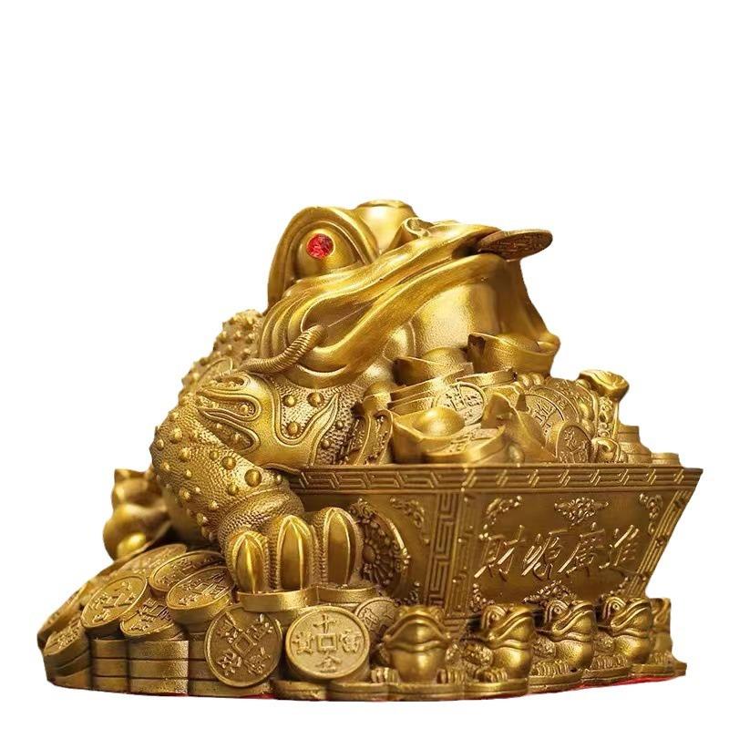 铜金蟾摆件财源广进蟾招财金蝉店铺开业礼品家居客厅装饰三脚蟾蜍