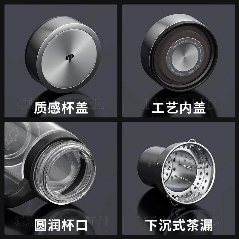 玻璃杯带把手柄茶杯家用简约办公水杯单层高硼硅男士透明杯子,餐饮具,玻璃杯,淘宝优惠券,粉丝福利购,淘宝优惠卷