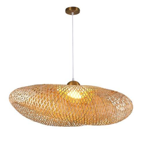 竹编吊灯中式餐厅餐桌茶楼禅意饭店灯具日式创意田园民宿藤编织灯