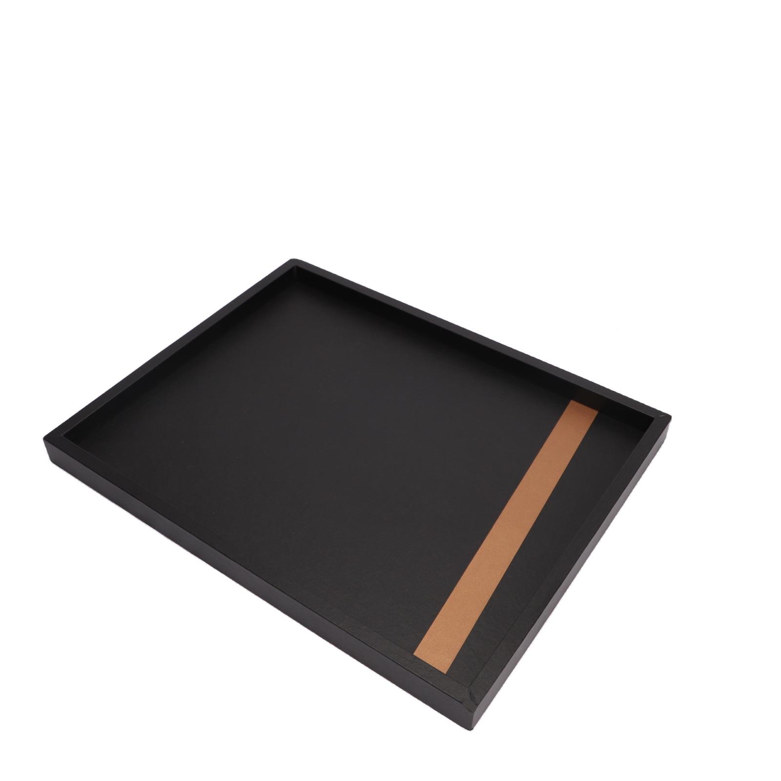 现代简约木质室黑色托021盘样板办间公桌面茶几客装厅家居软饰品