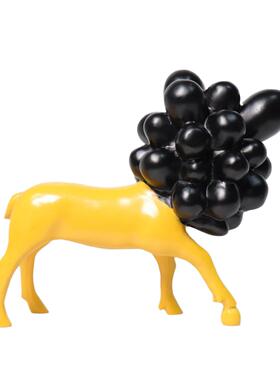 现代简约抽象泡泡狗树脂摆件样板房售楼部儿童家居装饰软装工艺品