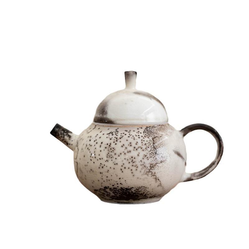 志野水墨茶壶复古柴烧泡茶壶家用陶瓷功夫茶具窑变泡茶器