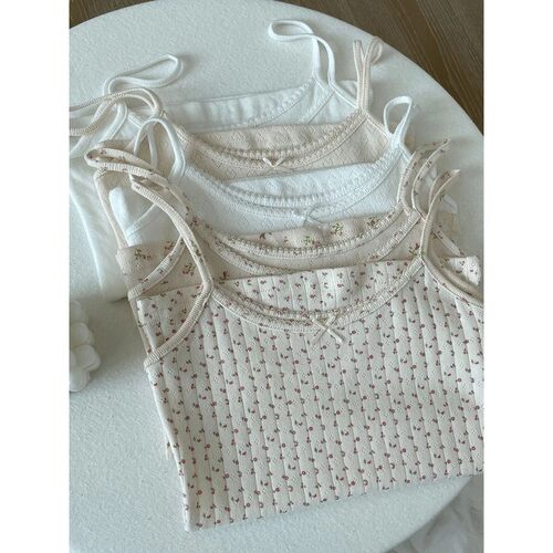 Round neck lace lace sleeveless suspender 圆领蕾丝无袖吊带女