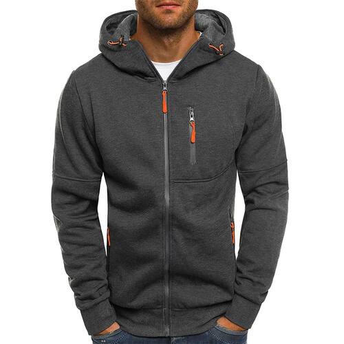 Cardigan long sleeved hooded jacket men 开衫纯色长袖连帽外套
