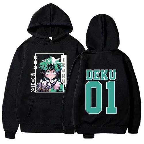 Anime printed long sleeved hooded sweatshirt印花长袖连帽卫衣