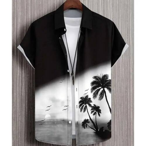 3D digital printed gradient loose top 3D数码印花渐变宽松衬衫