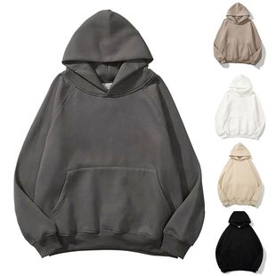 sleeved hoodie couple Solid 情侣连帽衫 long 长袖 color