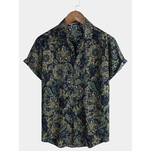 3D digital printed loose oversized shirt3D印花宽松大码衬衫男