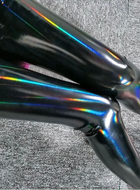 Sequined tight leather plus large pants 亮片紧身皮裤大码长裤