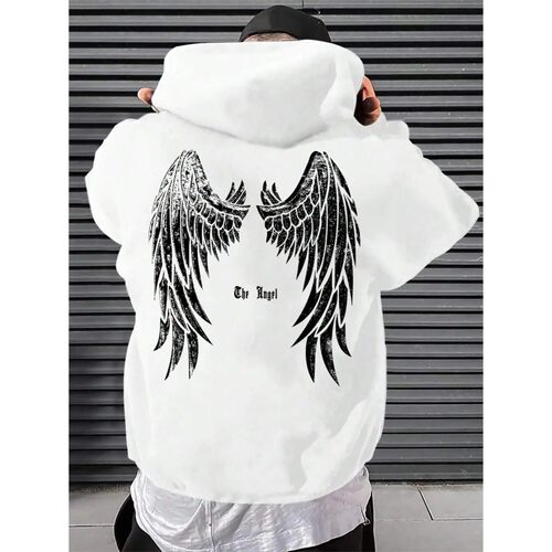 Wing print velvet long sleeved sweatshir翅膀印花加绒长袖卫衣