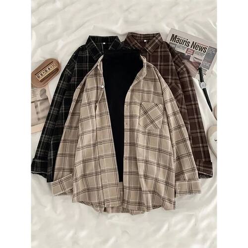 Vintage long sleeved loose oversized shirt长袖宽松大码衬衫女
