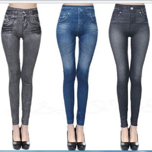 Imitation denim leggings tight pants女式仿牛仔打底裤紧身长裤