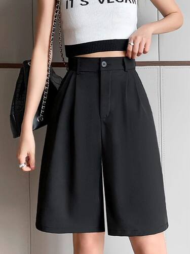 High waisted wide leg straight leg suit pant高腰阔腿西装裤女