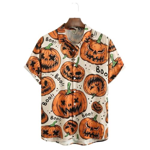 3D digital printed loose collar top 3D数码印花翻领宽松衬衫男