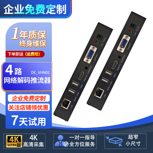 H265 推流器 转HDMI VGA 视频上墙 4K网络视频解码 U盘转网络 器