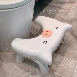 尤物少女 可爱猪猪折叠踩脚凳马桶凳垫脚凳办公室桌下增高凳加厚