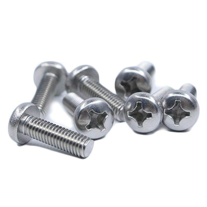 316不锈钢东明GB823十字小盘头机螺丝十字槽小圆头机牙螺钉国标