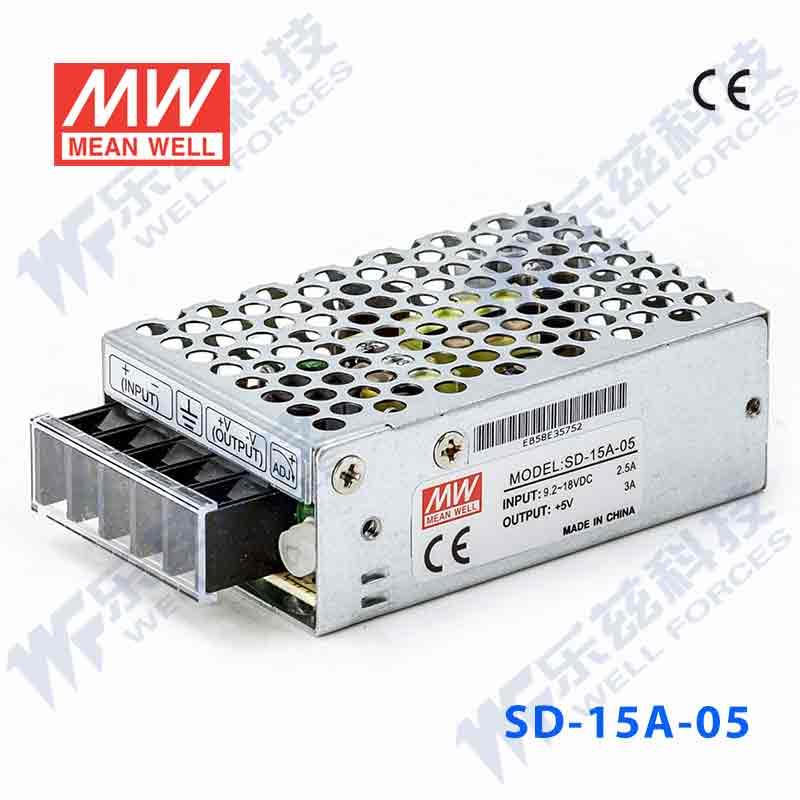SD-15A-5台湾明纬15W(9.2~18V)12V变5V3A DC-DC转换电源