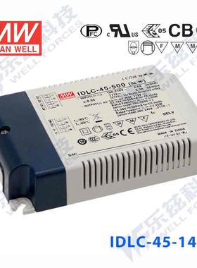 IDLC-45-1400 45W 19~32V1400mA无频闪二合一调光明纬LED开关电源