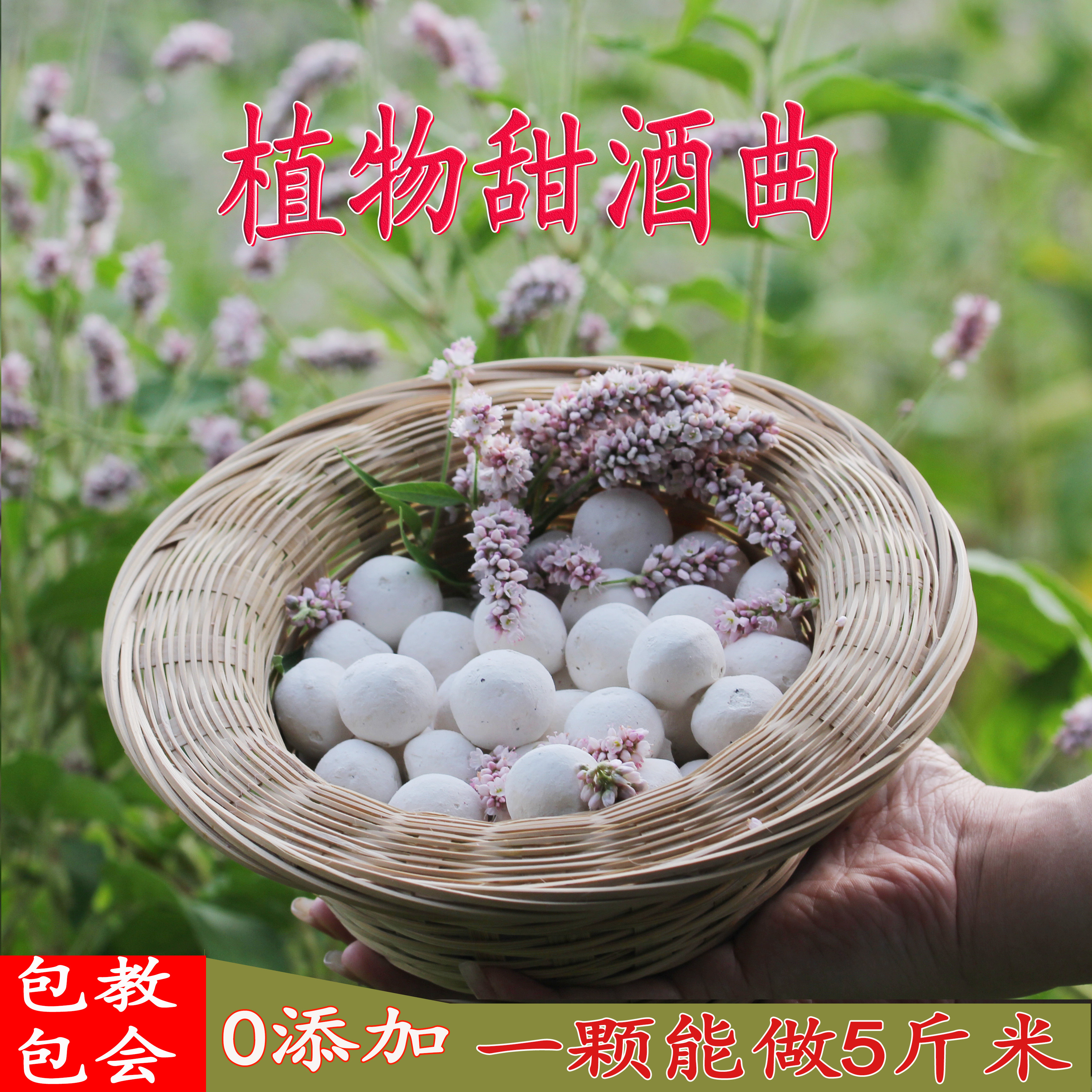 植物甜酒曲米酒曲做糯米酒醪糟甜酒酿酒饼传统家用曲子酵母酒药